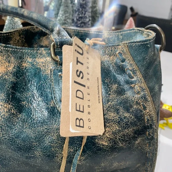 NWTs BED|STU Rockaway Handbag plus Cadence wristlet dark teal lux - Picture 4 of 15